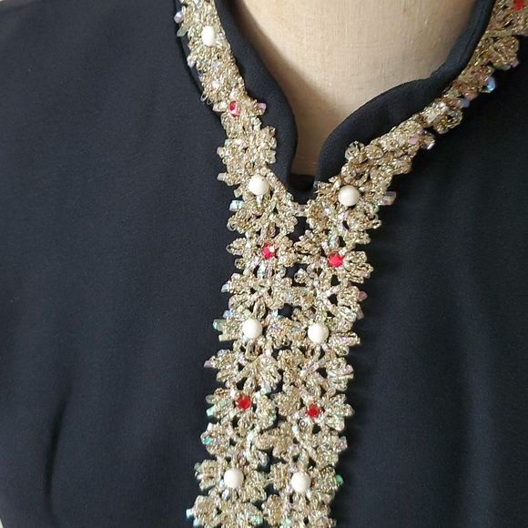 Amazing vintage 60s MOD holiday cocktail dress size  11 - Picture 2 of 10